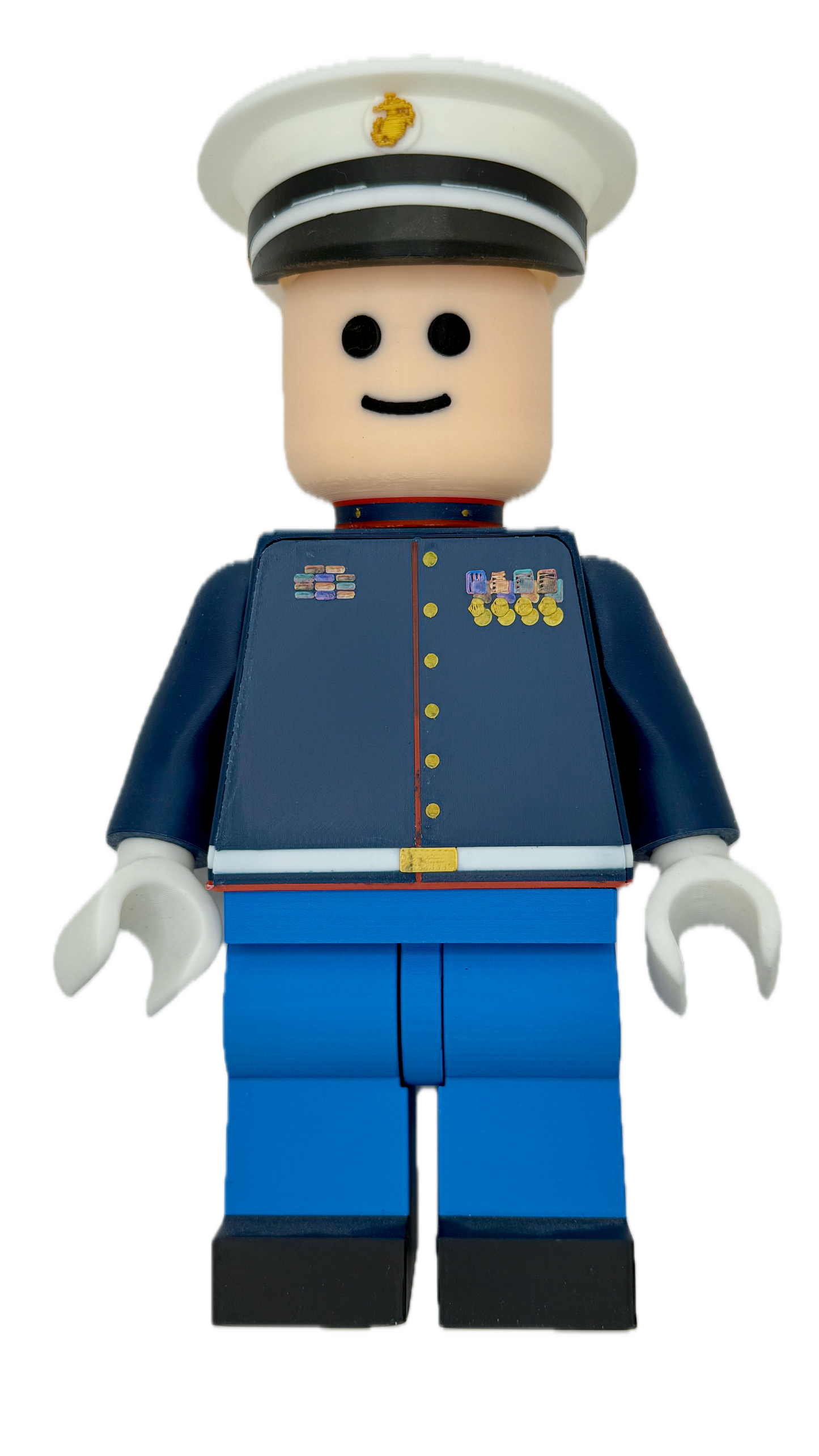 🦅🌎⚓ Big Brick Style USMC Marine Corps Dress Blues Figurine 🦅🌎⚓