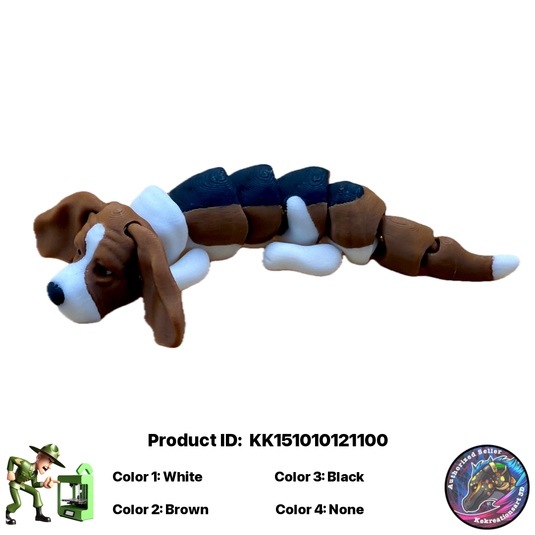 🐾 Baby Basset Figurine Pocket Pal Keychain / Zipper Pull 🐾