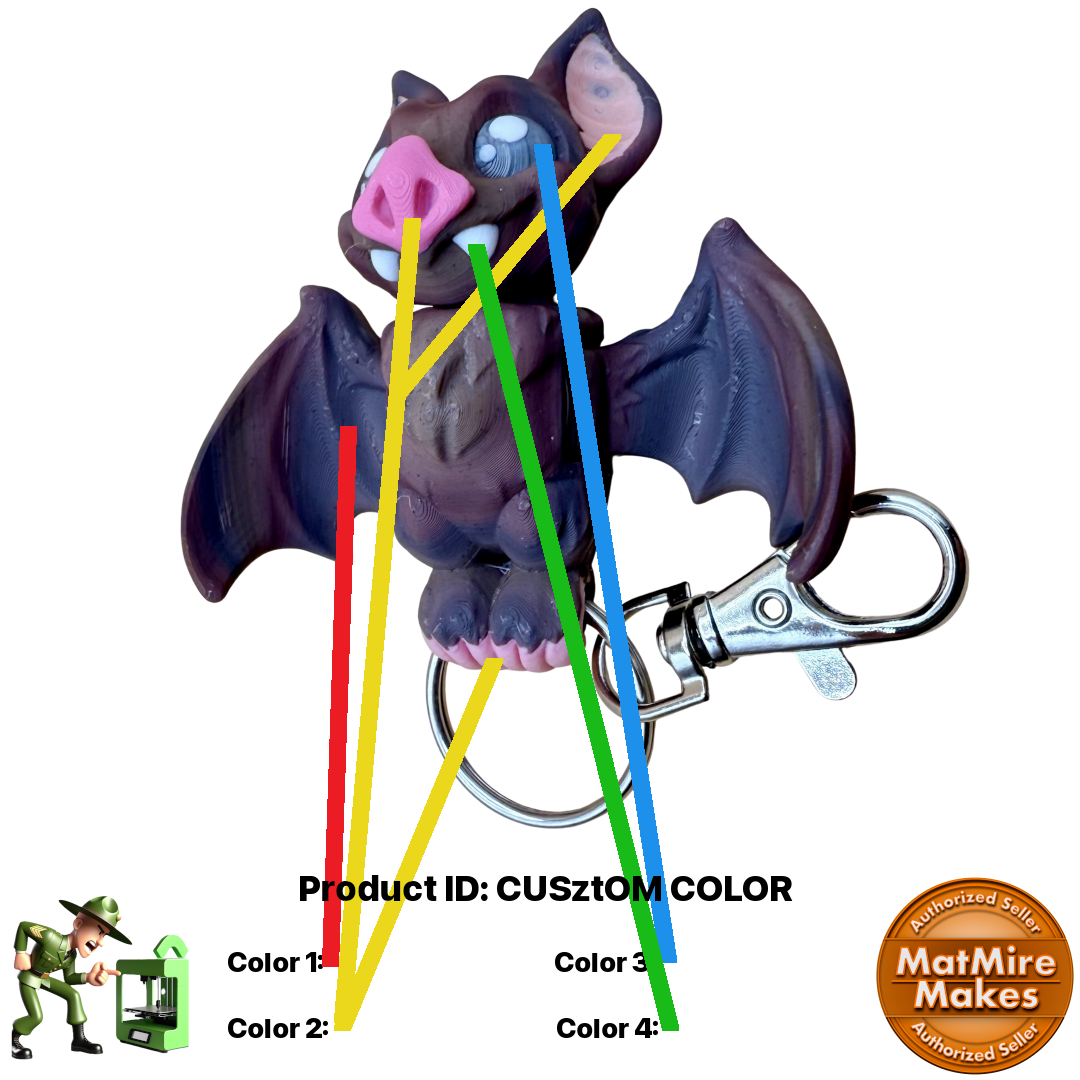 🦇 Bat Figurine Pocket Pal Keychain / Zipper Pull 🦇