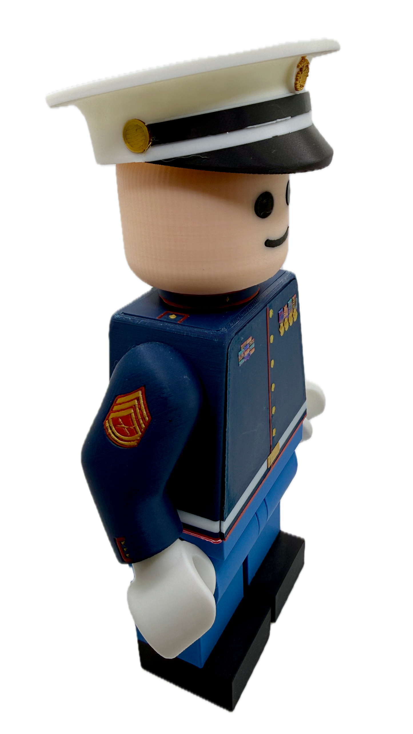 🦅🌎⚓ Big Brick Style USMC Marine Corps Dress Blues Figurine 🦅🌎⚓