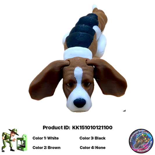 🐾 Baby Basset Figurine Pocket Pal Keychain / Zipper Pull 🐾
