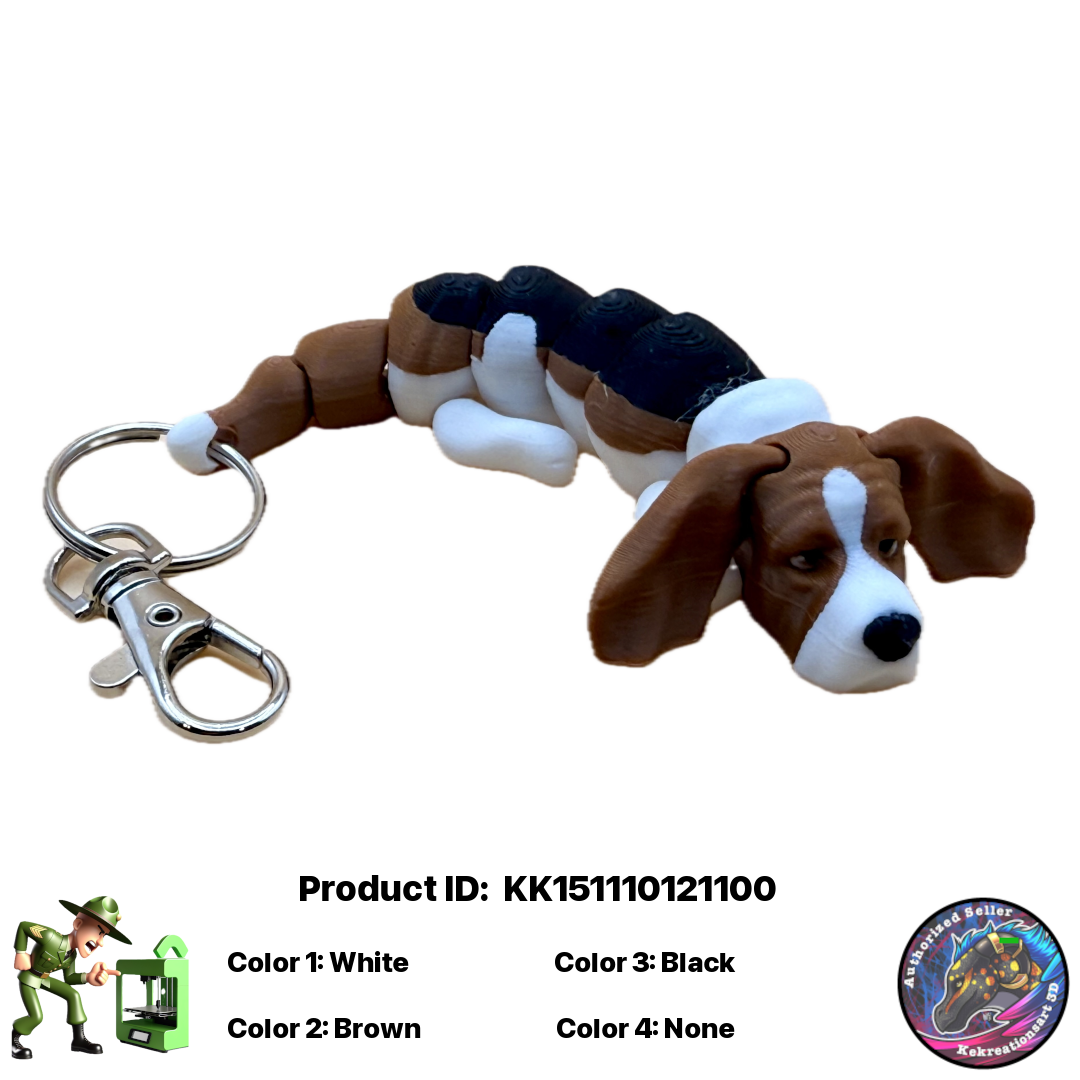🐾 Baby Basset Figurine Pocket Pal Keychain / Zipper Pull 🐾