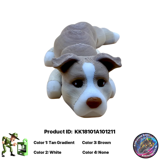 🐾 Baby Pit Puppy Figurine Pocket Pal Keychain / Zipper Pull 🐾