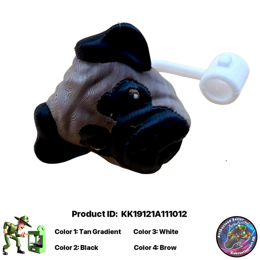 🐾 Baby Pug Pocket Pal Straw Topper 🐾