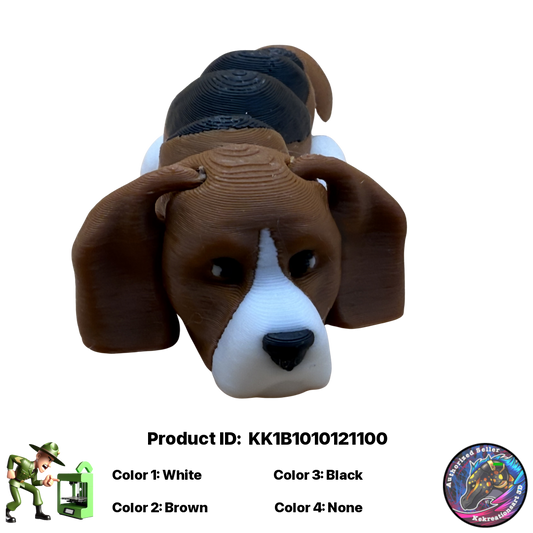 🐾 Baby Beagle Puppy Figurine Pocket Pal Keychain / Zipper Pull 🐾