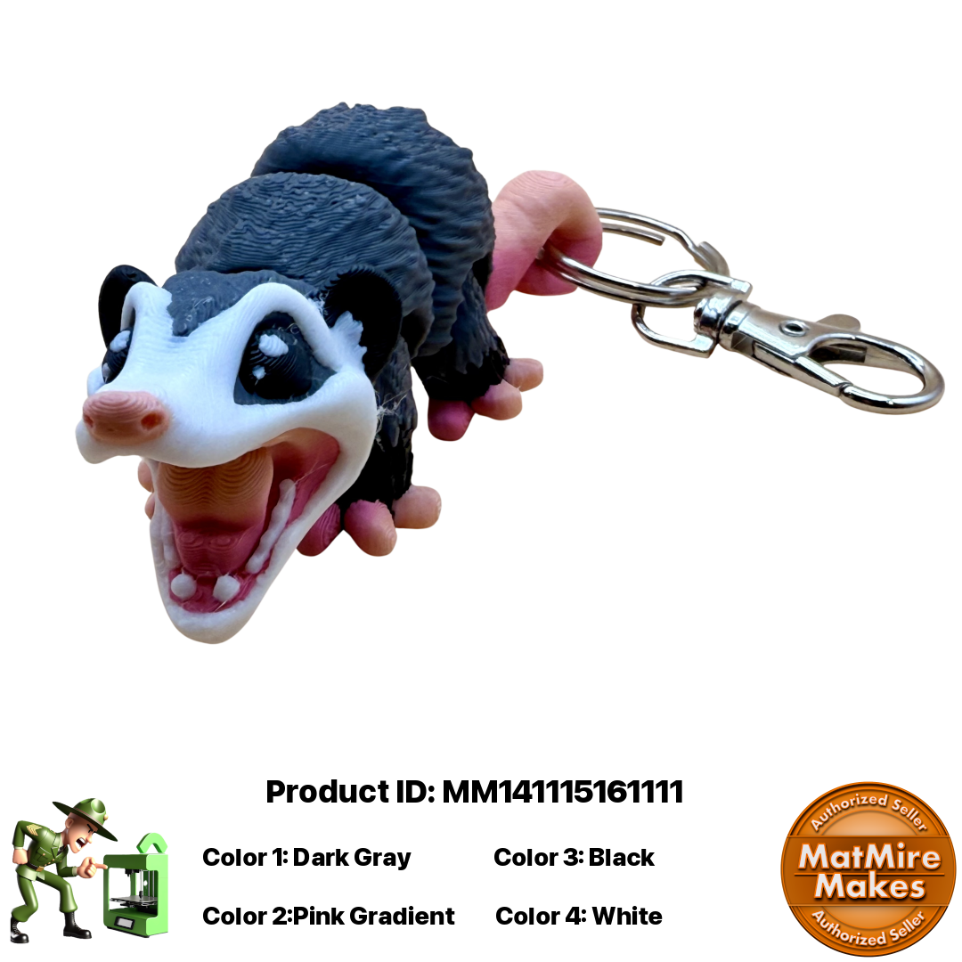 🐾 Opposum Figurine Pocket Pal Keychain / Zipper Pull 🐾